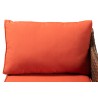 Breida Modern and Contemporary Orange Fabric Upholstered and Brown Finish - Pillow Detail