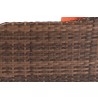Breida Modern and Contemporary Orange Fabric Upholstered and Brown Finish - Rattan Close-Up