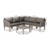Breida Modern and Contemporary Dark Grey Fabric Upholstered and Light Grey Finished 6-Piece Woven Rattan Outdoor Patio Set - Dimensions