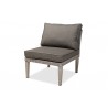 Breida Modern and Contemporary Dark Grey Fabric Upholstered and Light Grey Finish - Armless Chair