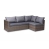 Pamela Modern and Contemporary Grey Polyester Upholstered and Brown Finish - Sofa