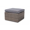 Pamela Modern and Contemporary Grey Polyester Upholstered and Brown Finish - Ottoman