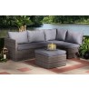 Pamela Modern and Contemporary Grey Polyester Upholstered and Brown Finish - Lifestyle