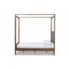 Natasha Grey Fabric Upholstered and Walnut Brown Finished Wood King Size Bed - Side