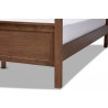 Natasha Grey Fabric Upholstered and Walnut Brown Finished Wood King Size Bed - Leg Close-Up