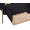 Sunpan Avida Nightstand in Champagne Gold and Black - Cabinet Top Angled