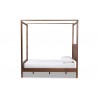 Veronica Modern and Contemporary Walnut Brown Finished Wood King Size Platform Canopy Bed - Side