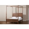 Veronica Modern and Contemporary Walnut Brown Finished Wood King Size Platform Canopy Bed - Lifestyle