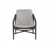 Sunpan Cinelli Lounge Chair In Dark Brown And Saloon Light Grey Leather - Front