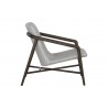 Sunpan Cinelli Lounge Chair In Dark Brown And Saloon Light Grey Leather - Side