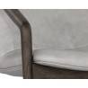 Sunpan Cinelli Lounge Chair In Dark Brown And Saloon Light Grey Leather - Seat Close-up