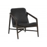 Sunpan Cinelli Lounge Chair In Dark Brown And Brentwood Charcoal Leather - Angled View