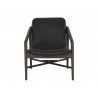 Sunpan Cinelli Lounge Chair In Dark Brown And Brentwood Charcoal Leather - Front