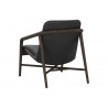 Sunpan Cinelli Lounge Chair In Dark Brown And Brentwood Charcoal Leather - Back Angle