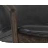 Sunpan Cinelli Lounge Chair In Dark Brown And Brentwood Charcoal Leather - Seat Close-up