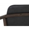 Sunpan Cinelli Lounge Chair In Dark Brown And Brentwood Charcoal Leather - Seat Back Frame Close-up