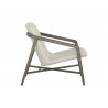 Sunpan Cinelli Lounge Chair In Ash Grey And Astoria Cream Leather - Side
