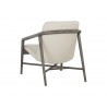 Sunpan Cinelli Lounge Chair In Ash Grey And Astoria Cream Leather - Back Angle