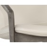 Sunpan Cinelli Lounge Chair In Ash Grey And Astoria Cream Leather - Seat Close-up