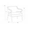 Sunpan Derome Lounge Chair in Bravo Portabella - Dimensions