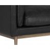  Sunpan Benton Sofa in Behike Ebony Leather - Leg Close-up