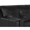  Sunpan Benton Sofa in Behike Ebony Leather - Seat Back Close-up