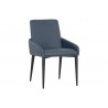 Sunpan Carlo Dining Armchair In Black And Dillon Thunder - Angled