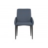 Sunpan Carlo Dining Armchair In Black And Dillon Thunder - Front