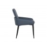 Sunpan Carlo Dining Armchair In Black And Dillon Thunder - Side