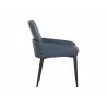 Sunpan Carlo Dining Armchair In Black And Dillon Thunder - Side - Sunpan Carlo Dining Armchair In Black And Dillon Thunder - Side