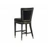 Sunpan Alister Counter Stool in Bravo Black / Abbington Black - Back Angled - Sunpan Alister Counter Stool in Bravo Black / Abbington Black - Back Angled