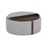 Sunpan Borelli Wheeled Storage Ottoman - Belfast Heather Grey / Autumn Chestnut - Half Opened