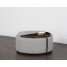 Sunpan Borelli Wheeled Storage Ottoman - Belfast Heather Grey / Autumn Chestnut - Lifestyle