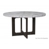 Sunpan Cypher Dining Table Top in Marble Look And Grey - In Dark Grey Wooden Frame
