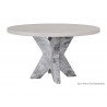 Sunpan Cypher Dining Table Base In Marble Look And Grey - With Grey Tabletop