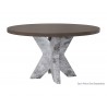 Sunpan Cypher Dining Table Base In Marble Look And Grey - With Dark Grey Tabletop