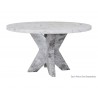 Sunpan Cypher Dining Table Base In Marble Look And Grey - With White Tabletop