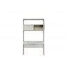 Sunpan Ambrose Modular Wall Desk in Champagne Gold And Cream - Front with Opened Drawer