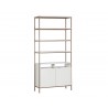 Ambrose Modular Bookcase in Champagne Gold And Cream - Large - Angled