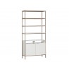 Ambrose Modular Bookcase in Champagne Gold And Cream - Large - Angled
