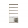 Ambrose Modular Bookcase in Champagne Gold And Cream - Large - Front with Opend Drawer