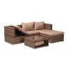 Addison Modern and Contemporary Light Brown Upholstered and Brown Finished 3-Piece Woven Rattan Outdoor Patio Set with Adjustable Recliner - White BG