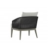 Sunpan Capri Lounge Chair In Smoke Grey And Copacabana Marble - Back Angled
