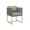 Sunpan Crete Dining Armchair In Natural And Palazzo Taupe - Angled