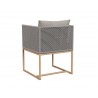 Sunpan Crete Dining Armchair In Natural And Palazzo Taupe - Back Angled