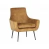 Sunpan Aletta Lounge Chair in Nono Tapenade Gold - Angled - Sunpan Aletta Lounge Chair in Nono Tapenade Gold - Angled