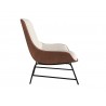 Sunpan Lucier Lounge Chair Belfast Oatmeal / Bravo Cognac - Side Angle