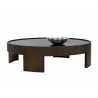 Sunpan Brunetto Coffee Table Large Brown - Front Side Angle with Decor - Sunpan Brunetto Coffee Table Large Brown - Front Side Angle with Decor