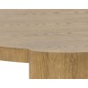 Sunpan Alouette Coffee Table in Aged Oak - Table Edge Close-up