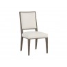 Sunpan Aurelia Dining Chair in Ash Grey and Linoso Ivory - Angled